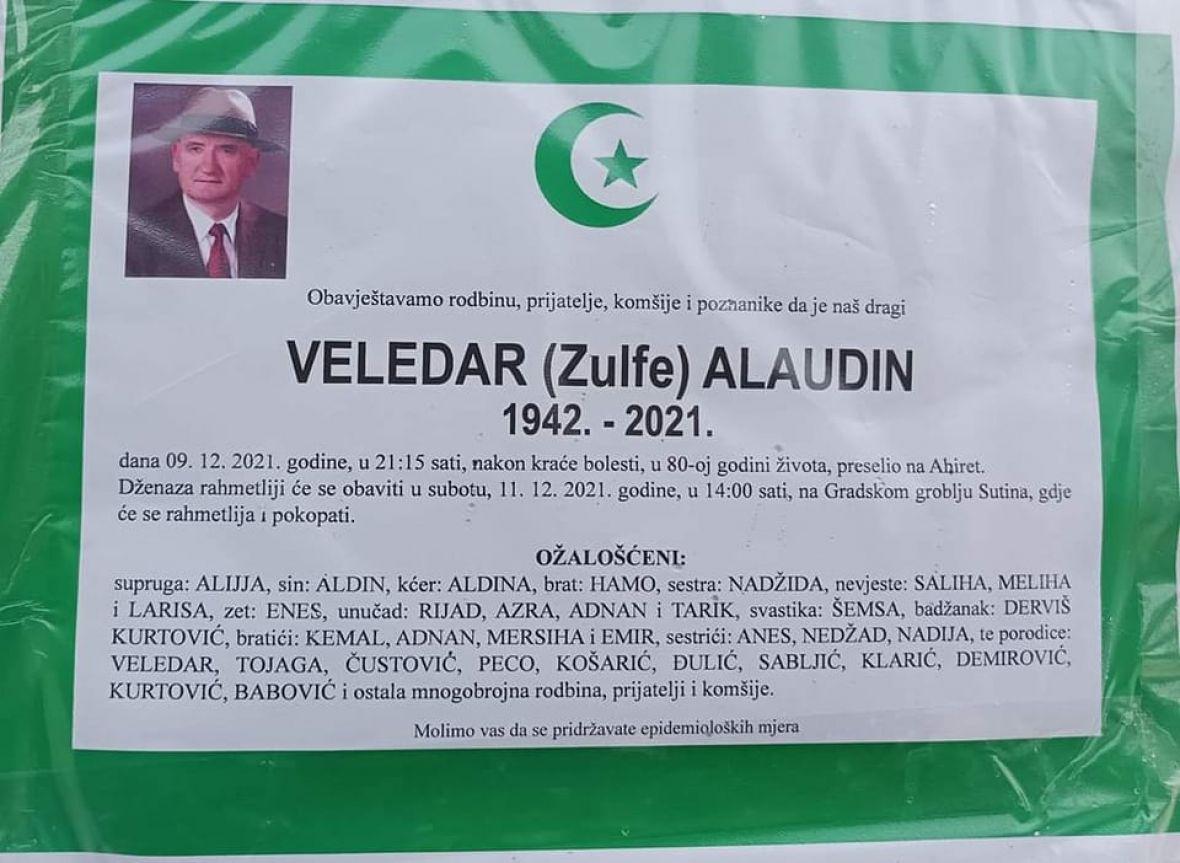 Umro Aladuin Veledar, ugledni profesor iz Mostara - undefined